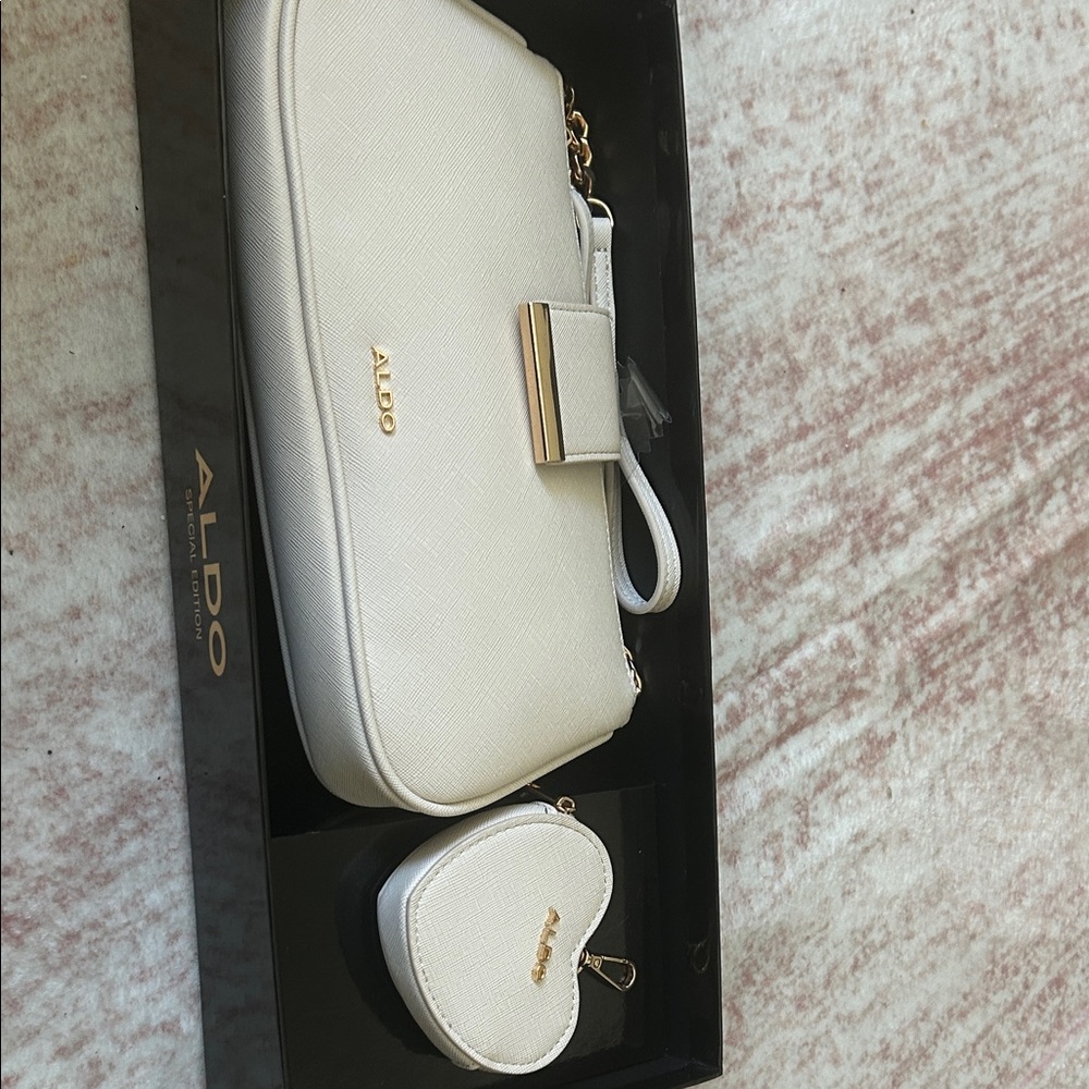 ALDO Cream Clutch and Heart Wristlet Set